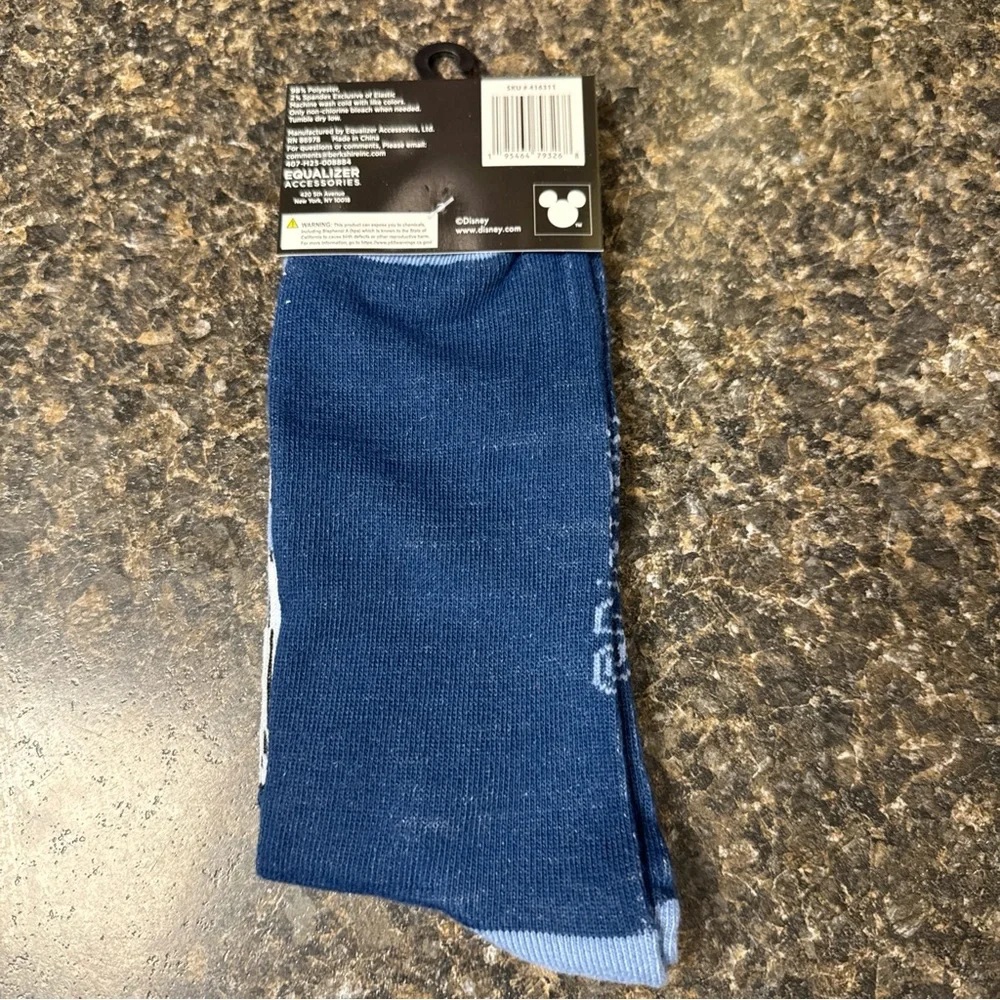 Disney Men's Crew Socks Set - Navy Blue & Light Blue with Winnie the Pooh